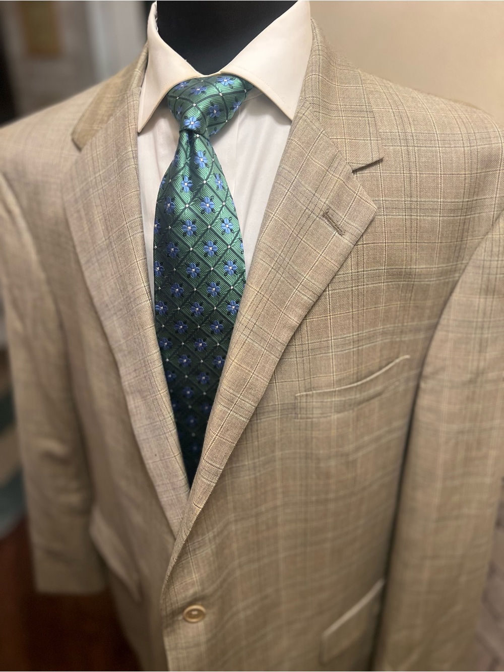 NWT Daniel Cremieux Loro Piana Worsted Wool Sport Coat Blazer Beige Men 50L - Picture 7 of 12